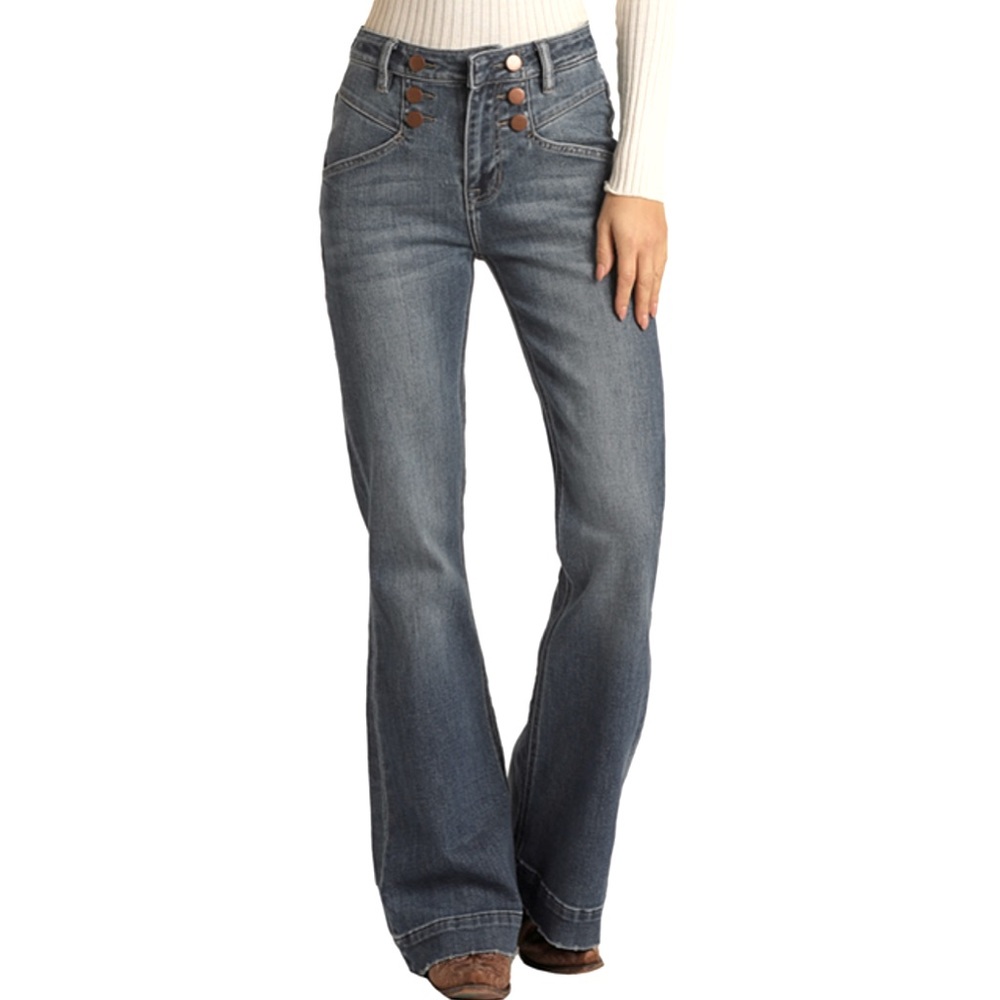 NWT Rock & Roll Denim High Rise Trouser Boot Cut Jeans 30” Waist, 32” Inseam